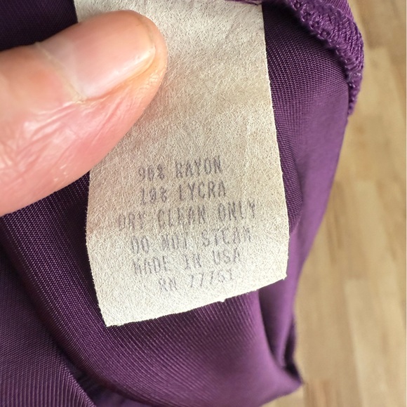 Vintage 90s Betsey Johnson Eggplant Purple Mock Neck Emo Witchy Skater Dress - Picture 8 of 10